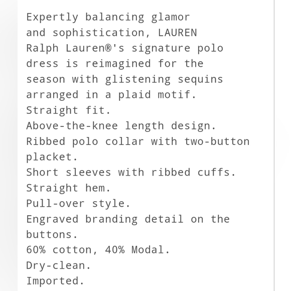 LAUREN Ralph LaurenPlaid Sequined Polo Dress (xs) - Picture 3 of 10